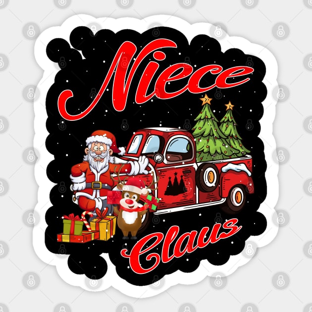 Niece Claus Santa Car Christmas Funny Awesome Gift Sticker by intelus